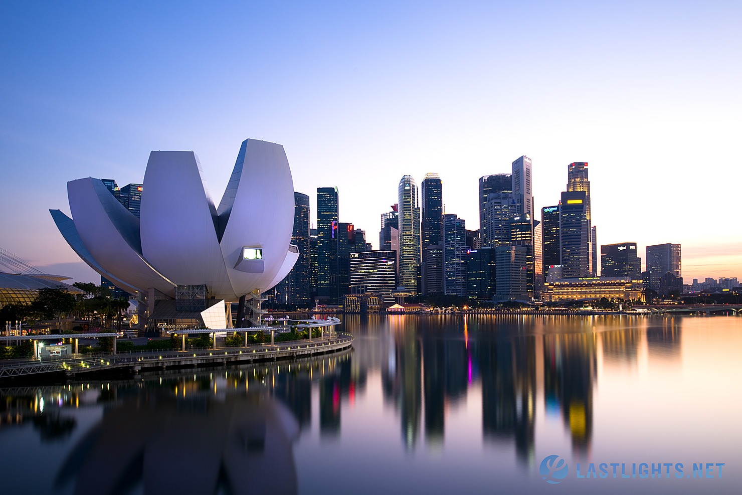 Singapore Skyline from Helix Bridge